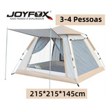 Barraca Camping Automatica Upf 50 Impermeavel 1500mm 3 4 Pessoas 215 215 145cm Joyfox Cor Creme