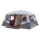Barraca Camping Família Acampamento 8 10 Pessoas Com Grande Varanda 2 Quartos 1 Sala De Estar Tenda Família à Prova D água Vermelho 