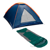 Barraca Camping Iglu 3 Pessoas Saco Dormir Freedom Verde