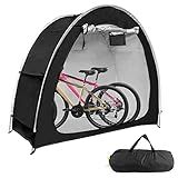 Barraca De Armazenamento De Capas De Bicicleta Ao Ar Livre Oxford 210D Dobrável Impermeável Galpão De Bicicleta Para Bicicletas Ferramentas De Jardim Cortador De Grama Preto 2 Bicicletas 