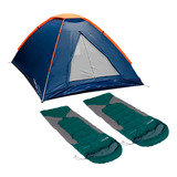 Barraca Iglu 3 Pessoas 2x Sacos De Dormir Freedom Verde