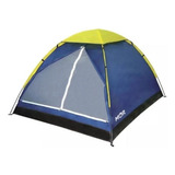 Barraca Iglu 3 Pessoas Acampamento Impermeável Praia Cor Azul amarelo