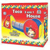 Barraca Toca Infantil Com Tunel House 3 Em 1 C 80 Bolinhas