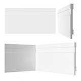 Barras De Rodapé Poliestireno 10cm Frisado Branco 1m
