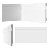 Barras De Rodapé Poliestireno 10cm Frisado Branco Kit C 5