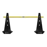 Barreira De Salto Com Cone 50cm Muvin Ajustável Para Alturas 21cm 31cm Ou 41cm Desmontável Treinamento Funcional Agilidade Impulsão Velocidade Resistente Durável Boa Estabilidade