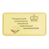 Barreta Rainha Elizabeth Da Inglaterra Coroa E Diamante Gold