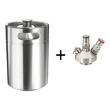 Barril Growler Keg 5 Litros Inox Com Tampa Ball Lock