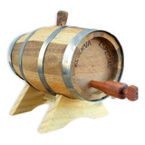 Barril Tonel Carvalho Nacional 1 Litro Cachaça Pinga Whisky