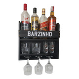 Barzinho Rustico Pequeno 4 Garrafas Linha Premium Cor Preta