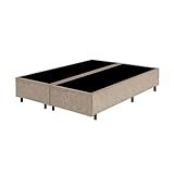 Base Box Casal Bipartido Santo Box Suede Bege 40x138x188