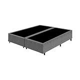 Base Box Casal Bipartido Santo Box Suede Cinza 40x138x188