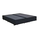 Base Box King Bipartido Blindado Suede Preto