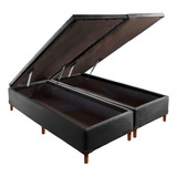 Base Box Queen Bipartido Baú 158cmx198cm Infinity Hr Dc