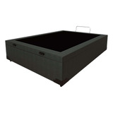 Base Cama Box Casal Martin Premium Com Baú Linho Grafite