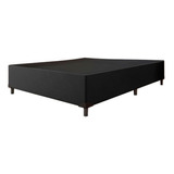 Base Cama Box Casal Suede Preto