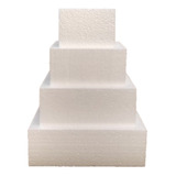 Base De Bolo Fake Isopor 15 20 25 30 C 10cm Quadrado Maciça