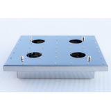 Base De Inox Montagem De Lustre De Cristal 28x28cm