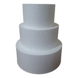 Base De Isopor Redonda Para Bolo Fake Kit 15 20 25x10cm