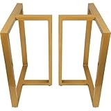 Base De Mesa De Jantar Kansas Para Tampos De Vidro Pedra E Madeira Até 200cm X 100cm - Dourado