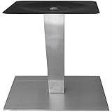 Base De Mesa Em Inox Escovado Quadrada Para Tampos De Até 100cm 2201 Or Design
