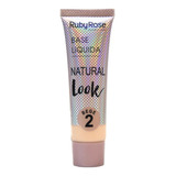 Base Liquida Facial Natural Look Bege Ruby Rose Maquiagem