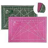 Base Mesa Apoio De Corte A3 45x30 Duas Cores Verde E Rosa