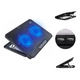 Base Notebook 2 Ventoinhas Ajustavel Cooler Silencioso led
