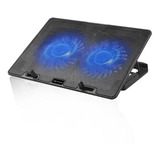 Base Notebook Suporte 15 6 Nbc 50bk C3tech 2 Coolers Led Azul