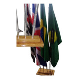 Base Para Bandeiras Em Madeira Maciça