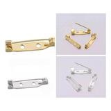 Base Para Broche 50 Pcs Prata 50 Pcs Dourado 25mm