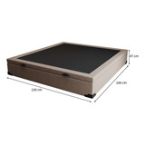Base Para Cama Box Casal Martin Premium Com Baú Linho 47 Cor Cru