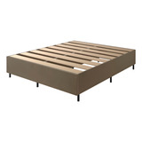 Base Para Cama Box Casal Premium 138x39x188 Estrutura Reforçada Bege