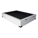 Base Para Cama Box Casal Premium Com Baú 45x138x188 Cor Cor Branco