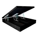 Base Para Cama Box Queen Martin Premium Com Baú Suede 47 Cor Preto
