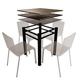 Base Para Mesa De Vidro Jantar 4 Lugares Preta Quadrada