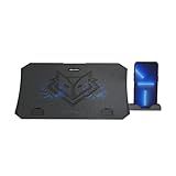 Base Para Notebook C3Tech NBC-40BK 15-6- Preto Refrigerada Com 2 Cooler Fans Com Led Azul- 5 Niveis De Ajuste De Altura- USB Adicional- Compativel Com Notebooks Até 15-6-- Suporte Para Celular
