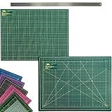 Base Placa De Corte 60x45 Dupla Face Autorregenerativa Multiuso Regua Metal 60cm Costura Artesanato Patchwork Scrapbook -Verde-
