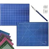 Base Placa De Corte A2 60x45cm Patchwork Artesanato Costura Dupla Face Multiuso Auto Regenerativa Estilete Bisturi Azul