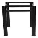Base Quadrada Para Mesa Jantar Vidro Pedra Madeira 75x75cmb4 Cor-Preto