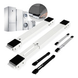 Base Suporte Com Rodinhas Fogão Máquina Geladeira Ajustavel Rodas Branco