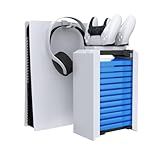 Base Vertical Carregador De Controle Suporte Armazenamento Fone Rack 12 Jogos Compatível Com PS5 Stand Playstation