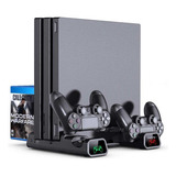 Base Vertical Cooler C led Ps4 Slim Pro Fat 2 Ventilador
