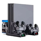 Base Vertical Cooler Carregador Suporte Ps4 Fat Slim Pro Nf