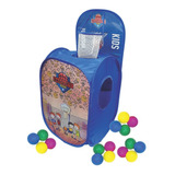 Basquete Jogo Infantil Basketball Kids Azul Com 40 Bolinhas