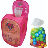 Basquete Jogo Infantil Basketball Kids Rosa Com 40 Bolinhas
