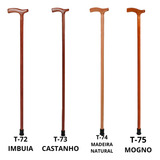 Bastão Bengala Madeira Tradicional Ortopédico Plus Indaiá Cor Mogno Altura 0 84 Cm 