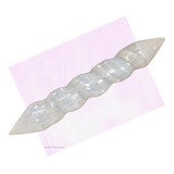 Bastão Lápis Pedra Selenita Espiral Natural 15cm Massageador
