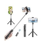 Bastão Pau Selfie Tripe Controle Bluetooth P Celular Cor Preto