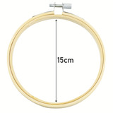 Bastidor Madeira Bambu Com Anel Ajustável Bordado 15 Cm